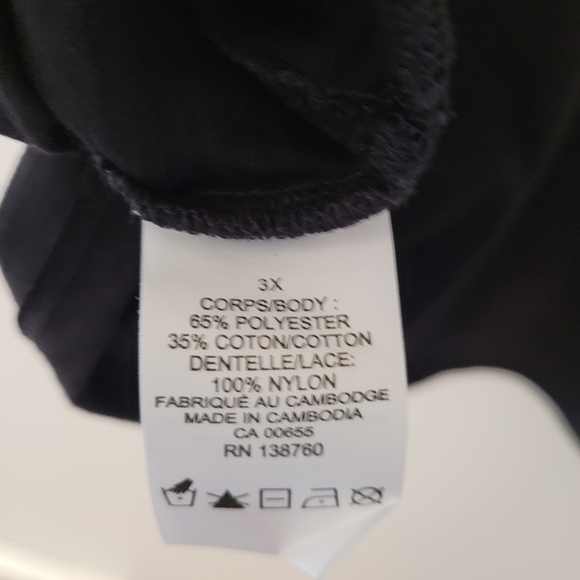 Women's Black Lace overlay top Sz 3X - Picture 8 of 8